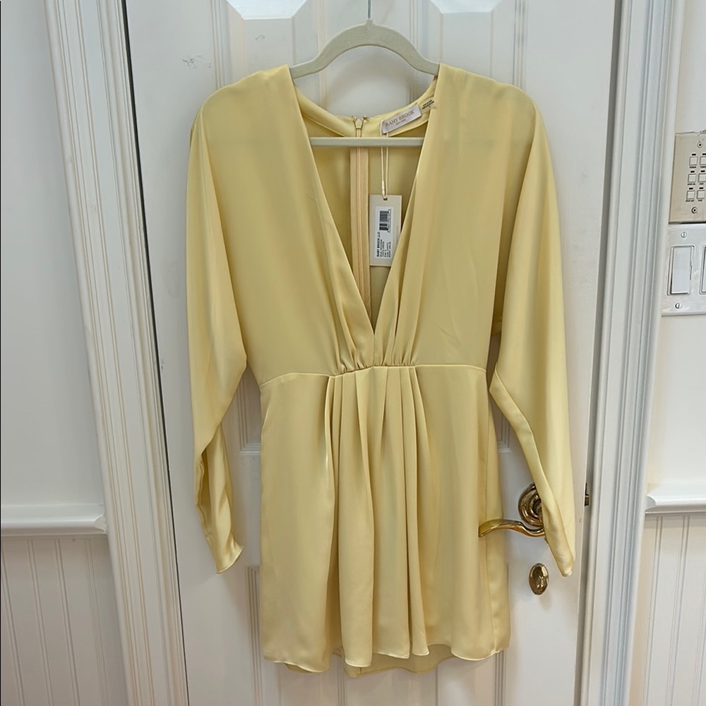 Ramy Brook Yellow Flutter Sleeve Mini Dress